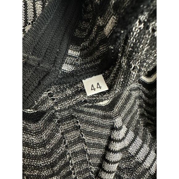 Missoni Cardigan Black & White Zig Zag Woven Open Front Long Sleeve size Large - Picture 6 of 10